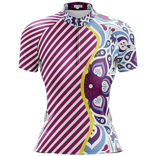 

21Grams Mujer Maillot de Ciclismo Manga Corta Bicicleta Maillot Camiseta con 3 bolsillos traseros MTB Bicicleta Montaña Ciclismo Carretera Transpirable Dispersor de humedad Secado rápido Bandas