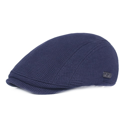 

Homme Casquette Plate Noir bleu marine Coton Vêtement de rue mode Mode des années 1920 Extérieur du quotidien Sortie Plein Chaud