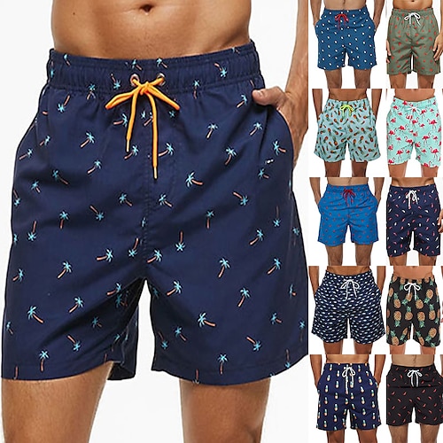 

Per uomo Boxer da mare Pantaloncini da mare Leggero Asciugatura rapida Boxer da surf Costume da bagno A cordoncino Fodera in rete Con tasche Nuoto Immersioni Surf Spiaggia Con stampe Primavera Estate