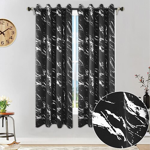 

Blackout Curtain Drapes Farmhouse Grommet/Eyelet Curtain 1 Panel For Living Room Bedroom Door Kitchen Balcony Window Treatments Thermal Insulated