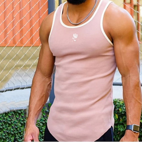 

Per uomo Canotte Panciotto Maglieria intima Magliette grafiche Maglietta senza maniche Pop art Rosa Girocollo Sportivo Athleisure Senza maniche Stampa Abbigliamento Di tendenza Streetwear