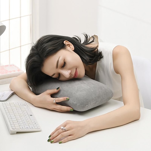 

glace soie petit oreiller portable cou oreiller bureau sieste déjeuner pause oreiller dormir étudiant sieste oreiller