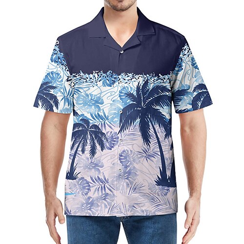 

Herren Hemd Hawaiihemd Sommerhemd Blumen Kokosnussbaum Grafik-Drucke Kubanisches Halsband Schwarz Rote Marineblau Blau Dunkelgrün Casual Festtage Kurzarm Button-Down Bedruckt Bekleidung Tropisch