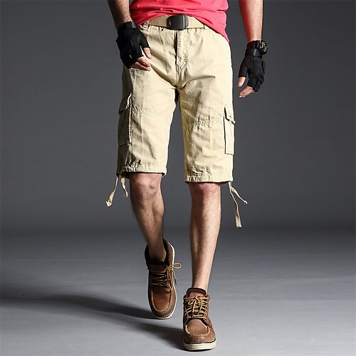 

Homme Short Cargo Short 6 poches Plein Confort Extérieur du quotidien Sortie 100% Coton Vêtement de rue Chic et moderne Vert Véronèse Kaki