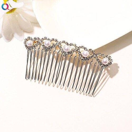 5 Pieces Hair Combs for Women Accessories Metal Bridal Hair Comb 20 Teeth  Wedding Veil Comb Decorative for Women Girls Fine Hair(Black)