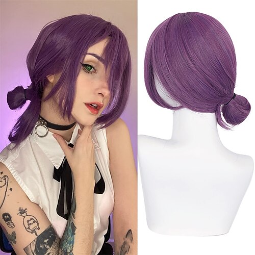 

anime lilla parykker til reze cosplay paryk med hestehale til motorsavsmand