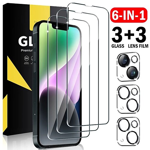 

[Pack 33] Téléphoner Protection Écran Protecteur D'objectif D'appareil Photo Pour Apple iPhone 14 Pro Max 13 12 11 X XR XS Mini Verre Trempé Dureté 9H Anti-Traces de Doigts Haute Définition (HD