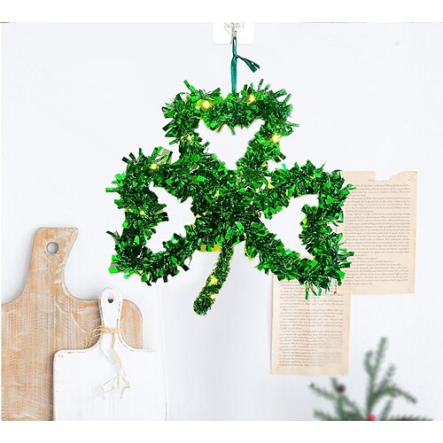 

Irish Festival Madder Wreath St. Patrick'S Clover Decorative Door Hanging Ornaments