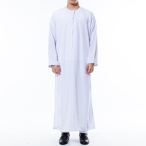 

Arabian Muslim Adults Men's Religious Saudi Arabic Robe Thobe / Jubba For Polyester Ramadan Leotard / Onesie