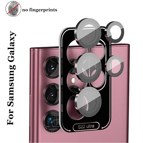 

1 Lote Telefone Protetor de lente de câmera Para Samsung Galaxy S23 Ultra Plus S22 Ultra Vidro Temperado Dureza 9H Anti-bolhas Anti Impressão Digital com acessórios do posicionador de montagem Ultra