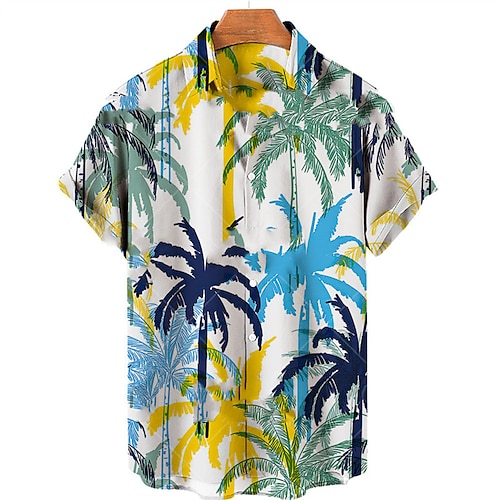 

Homme Chemise Chemise hawaïenne Cocotier Imprimés Photos Col rabattu Vert du quotidien Vacances Manches courtes Bouton bas Imprimer Vêtement Tenue Tropique Mode Vêtement de rue Hawaïen