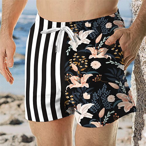 

Herre Badeshorts Surf shorts Badedragt Snørelukning Med lommer Svømning Surfing Strand Vandsport Blomster Trykt Forår Sommer