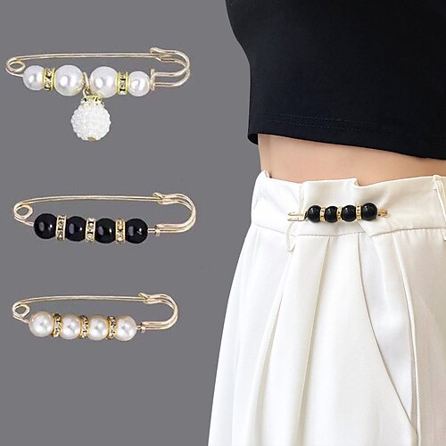 

8 pièces vintage anti perles exposées cristal ceinture broche strass taille serrage clap à la mode robe pantalon boucle accessoires bijoux