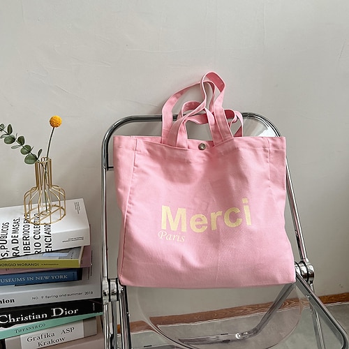 Canvas Merci Printing Tote Bag WHITE –