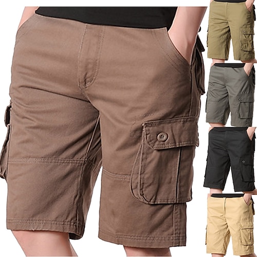 

Herren Cargo Shorts Kurze Hosen Shorts Kurze Hosen 6 Tasche Glatt Komfort Outdoor Täglich Ausgehen 100% Baumwolle Modisch Strassenmode Schwarz Gelb