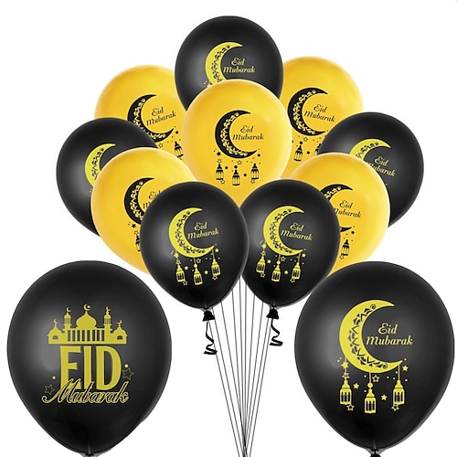 

10 stykker eid mubarak balloner 12 tommer ramadan mubarak dekorationer latex balloner eid mubarak dekorationer til til muslimske dekorationsfester hjem, aftener og sammenkomster