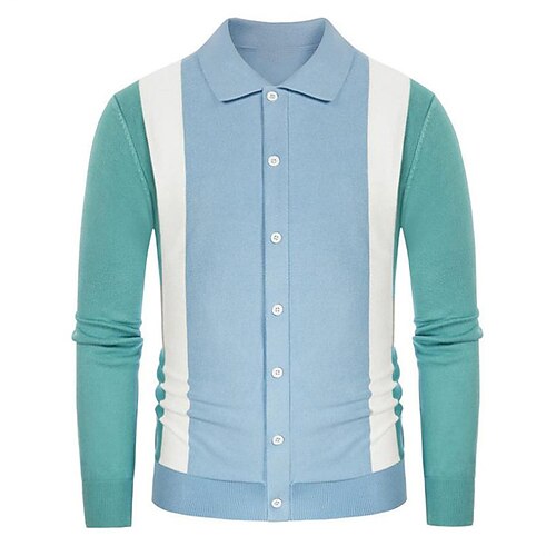 

Per uomo Felpa Cardigan Maglione Maglia Polo A coste Maglia Corto Lavorato a maglia Color Block Collo ripiegabile Top caldi Contemporaneo moderno Da tutti i giorni Da mare Abbigliamento Primavera