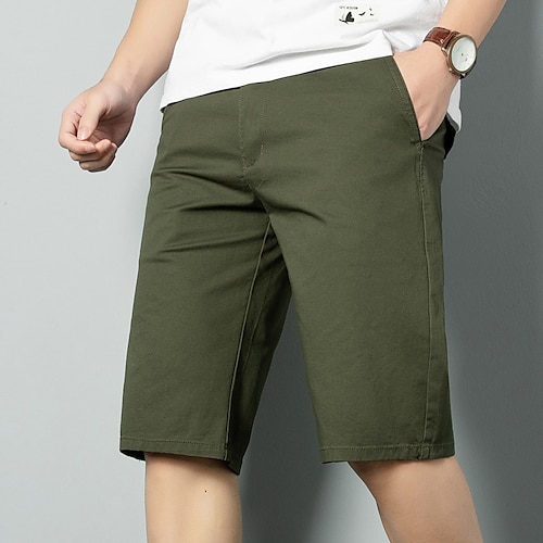 

Men's Cargo Shorts Shorts Pocket Plain Comfort Wearable Knee Length Casual Daily Holiday Cotton Blend Basic Sports ArmyGreen Dark Blue