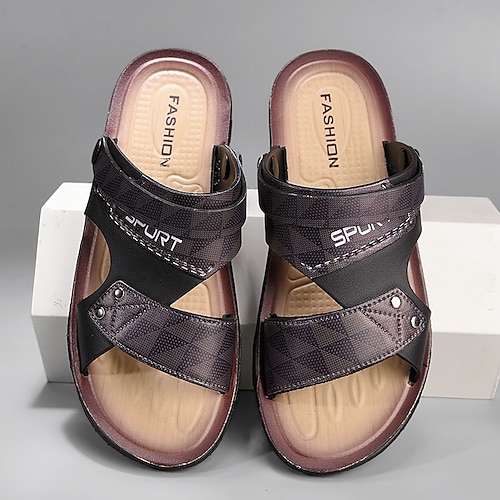 Herre Sandaler Mode sandaler Komfort sandaler Daglig Afslappet Strandstil PVC Åndbart Sort Sommer Forår 2023 - US $14.99