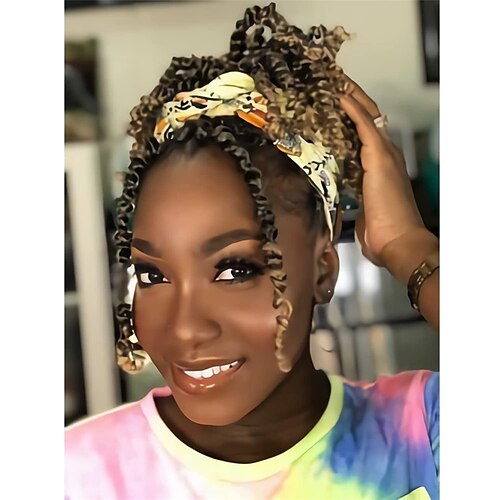 

8 Packs Pretwisted Passion Twist Crochet Hair 6 Inch Pretwisted Spring Twist Crochet Hair for Black Women Prelooped Passion Twist Hair Crochet Braids Hair for Kids