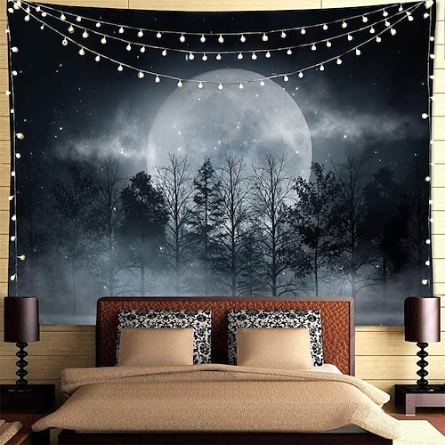 

Landschaft Wandteppich Kunstdekor Wald Mond Wandbehang Decke Vorhang Zuhause Schlafzimmer Wohnzimmer Dekoration