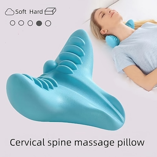 

Cervical Spine Massage Pillow Portable Neck and Shoulder Relaxer Neck Massage Pillow Cervical Spine Alignment Chiropractic Pillow Cervical Neck Traction Device Neck Stretcher for TMJ Pain Relief
