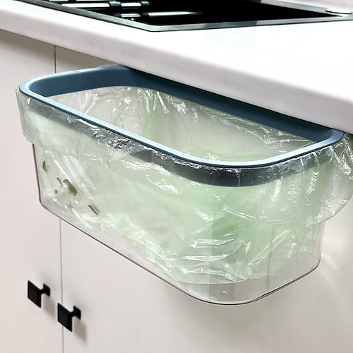 

Cubo de basura de cocina tipo colgante para el hogar luz de lujo transparente para puerta de armario colgante de mesa para residuos de cocina cubo de almacenamiento especial