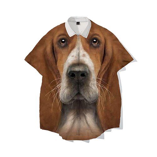 

Animal Chien Chemisier / Chemise Animal Art graphique Chemise Pour Homme Adulte Impression 3D 100 % Polyester Casual Quotidien