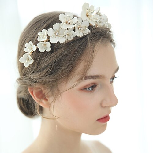 

Diademi della corona Lega Matrimonio Chiesa Nuziale Dolce Con Con diamantini Fantasia floreale Copricapo Copricapo