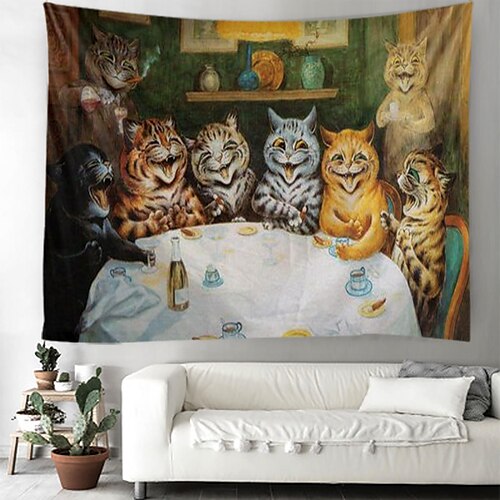 

divertente grande arazzo da parete gatto arredamento artistico fotografia sfondo coperta tenda da appendere casa camera da letto soggiorno decorazione