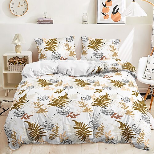 

Plant Green Leaf Decorative Duvet Cover Bedding Sets Comforter Cover with 1 Duvet Cover or Coverlet,1Sheet,2 Pillowcases for Double/Queen/King(1 Pillowcase for Twin/Single)