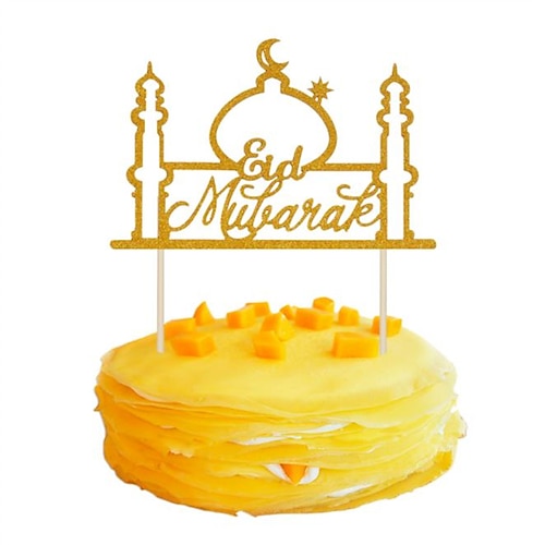 

10 stücke eid mubarak kuchen lnsert schloss kuchen lnsert urlaub dekoration party anordnung