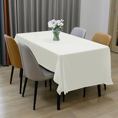 

toalhas de mesa descartáveis à prova d'água retângulo capas de mesa para eventos internos ou externos, festas de aniversário, casamentos 6pcs 54 108 (137 274 cm)