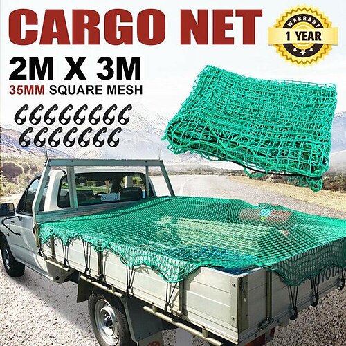 

Cargo Net with Corner Markings Including 15 x Expander Hooks for Optimal Load Security