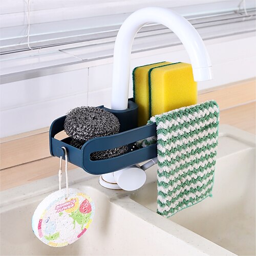 

Kitchen Sink Drain Rack Soap Sponge Holder Hanging Storage Basket for Bathroom Adjustable Faucet Holder Kitchen Accessories