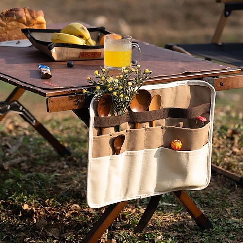 

Küchenutensilien Frühling Outdoor Camping tragbare Geschirr Aufbewahrungstasche Camping Küchengeschirr Aufbewahrung Hängetasche leicht für Outdoor Camping Picknick Grill Khaki