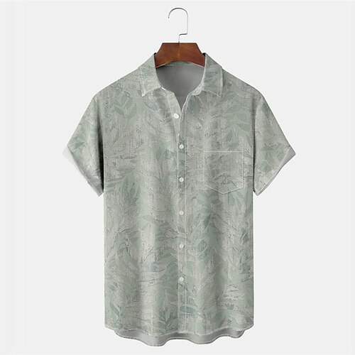 

Homme Chemise Chemise hawaïenne Imprimés Photos Feuilles Col rabattu Vert Extérieur Plein Air Manches courtes Bouton bas Imprimer Vêtement Tenue Tropique Mode Hawaïen Design