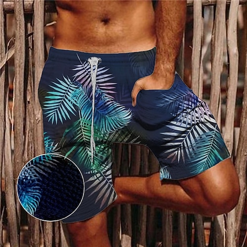 

Herre Bukser Sommerbukser Strandbukser Casual shorts Løstsittende shorts Snorer Elastisk midje 3D-utskrift Blad Planter Grafiske trykk Komfort Avslappet Daglig Ferie Hawaiisk Designer Kakifarget