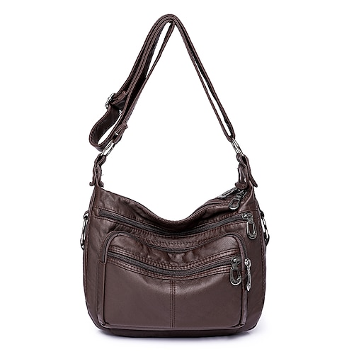 

Per donna Borsa a tracolla pelle sintetica Giornaliero Cerniera Duraturo Tinta unica Marrone rossastro Marrone Scuro Nero