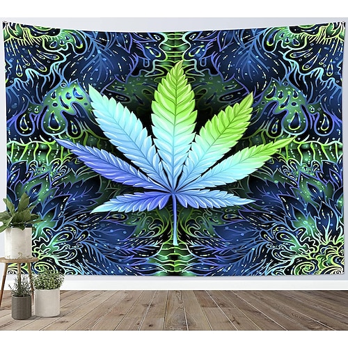 

trippy weed væg tapestry kunst indretning fotografi baggrund tæppe gardin hængende hjem soveværelse stue dekoration