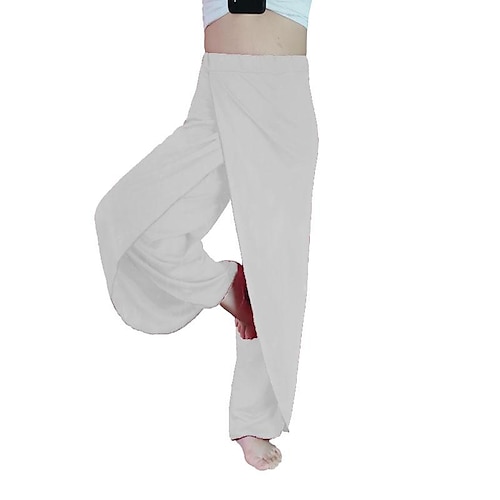 

Dame Bred Bukseben Bukser Posete Svart Hvit Vin Mote Fritid / hverdag Mikroelastisk Full lengde Komfort Helfarge S M L XL 2XL