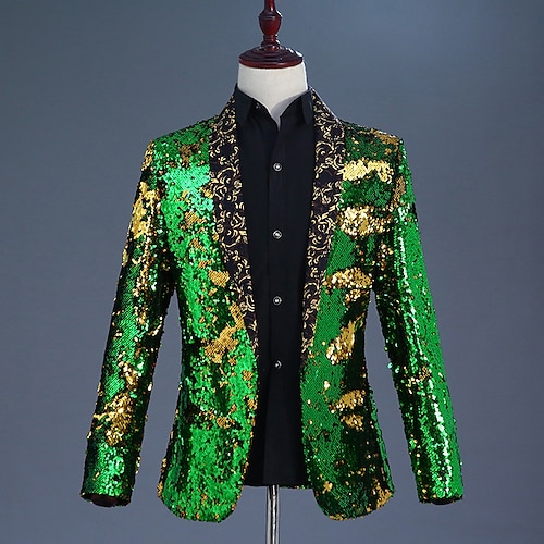 

giacca da uomo con paillettes lucide da uomo giacca da smoking da discoteca anni '80 costume con paillettes allover colorate per la festa nuziale banchetto ballo di fine anno