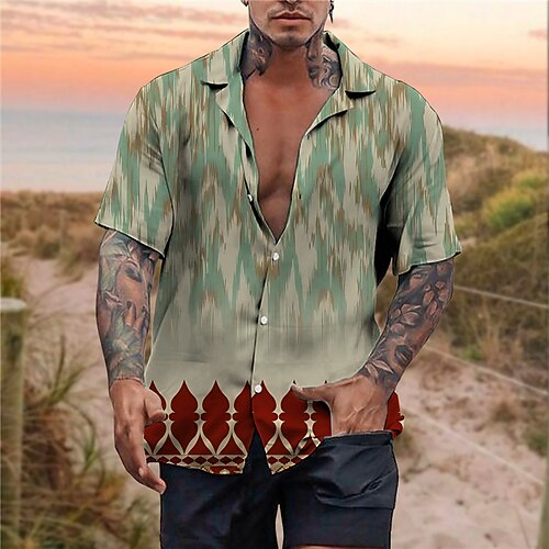 

Per uomo Camicia Camicia hawaiana Stampe astratte Vintage ▾ Geometria Collare cubano Verde Grigio Informale Per eventi Manica corta Bottone giù Stampa Abbigliamento Tropicale Sportivo Di tendenza Boho