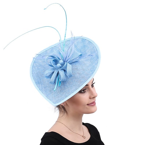 

fascinators Poliestere Matrimonio Tè Kentucky Derby Corsa di cavalli Festa delle donne Vintage Elegante Fatto a Mano Con Piume Fiocco Copricapo Copricapo