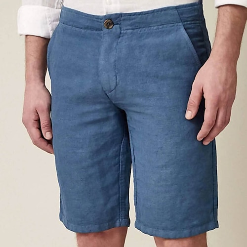 

Herren Shorts Kurze Hosen Leinenshorts Kurze Hosen Sommer-Shorts Strandshorts Kurze Hosen Gerade geschnitten Glatt Komfort Atmungsaktiv Outdoor Täglich Ausgehen Leinen / Baumwoll Mischung Modisch