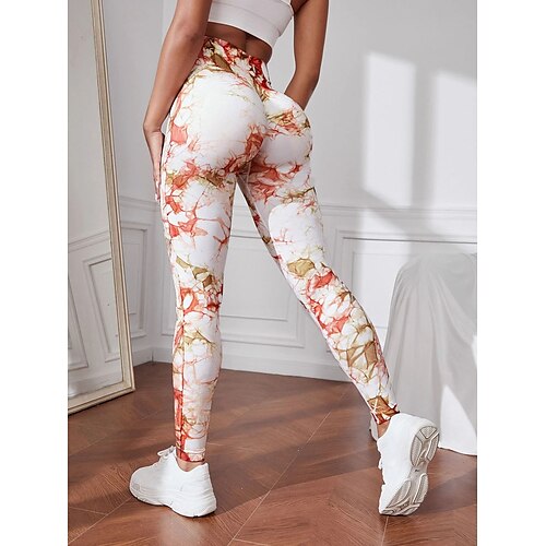 

kvinders peach lift leggings tie dye scrunch numse sømløs rynket numseløftning mavekontrol numseløft højtalje yoga fitness gym workout cropped leggings