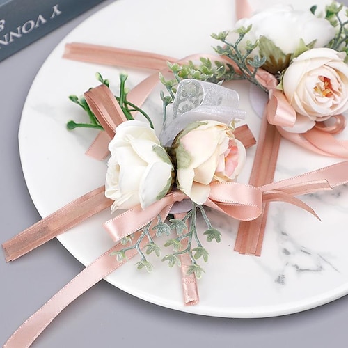 

Hochzeit Braut Handgelenk Blume handgemachte Herren Corsage Rose Blume Brautjungfer Hand Blume Brosche