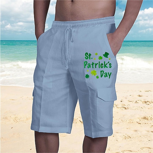 

Herren Shorts Kurze Hosen Sommer-Shorts Strandshorts Kurze Hosen Baggy Shorts Kurze Hosen Kordelzug Elastische Taille Mehrere Taschen Graphic Buchstabe Atmungsaktiv Weich Kurz Festtage St. Patricks