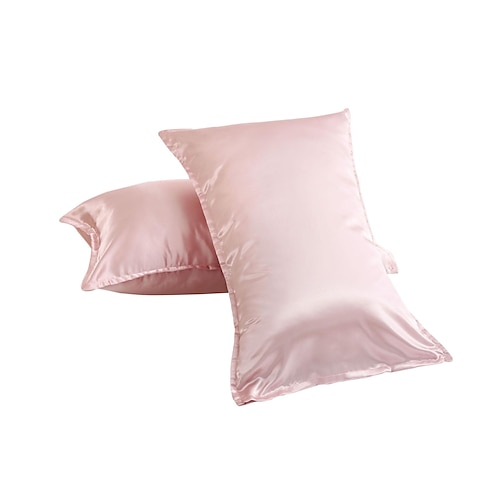 

taie d'oreiller en satin couleur pure bord de presse imitation soie double face
