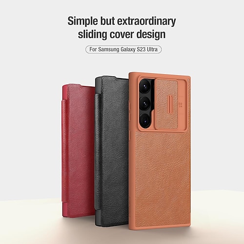 

capa flip para samsung galaxy s23 ultra capa de couro nillkin qin capa de câmera deslizante para samsung s23/ s23 plus